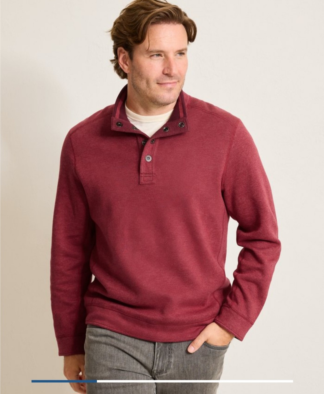Tommy Bahama Flipfield Reversible Snap Mock Sweatshirt