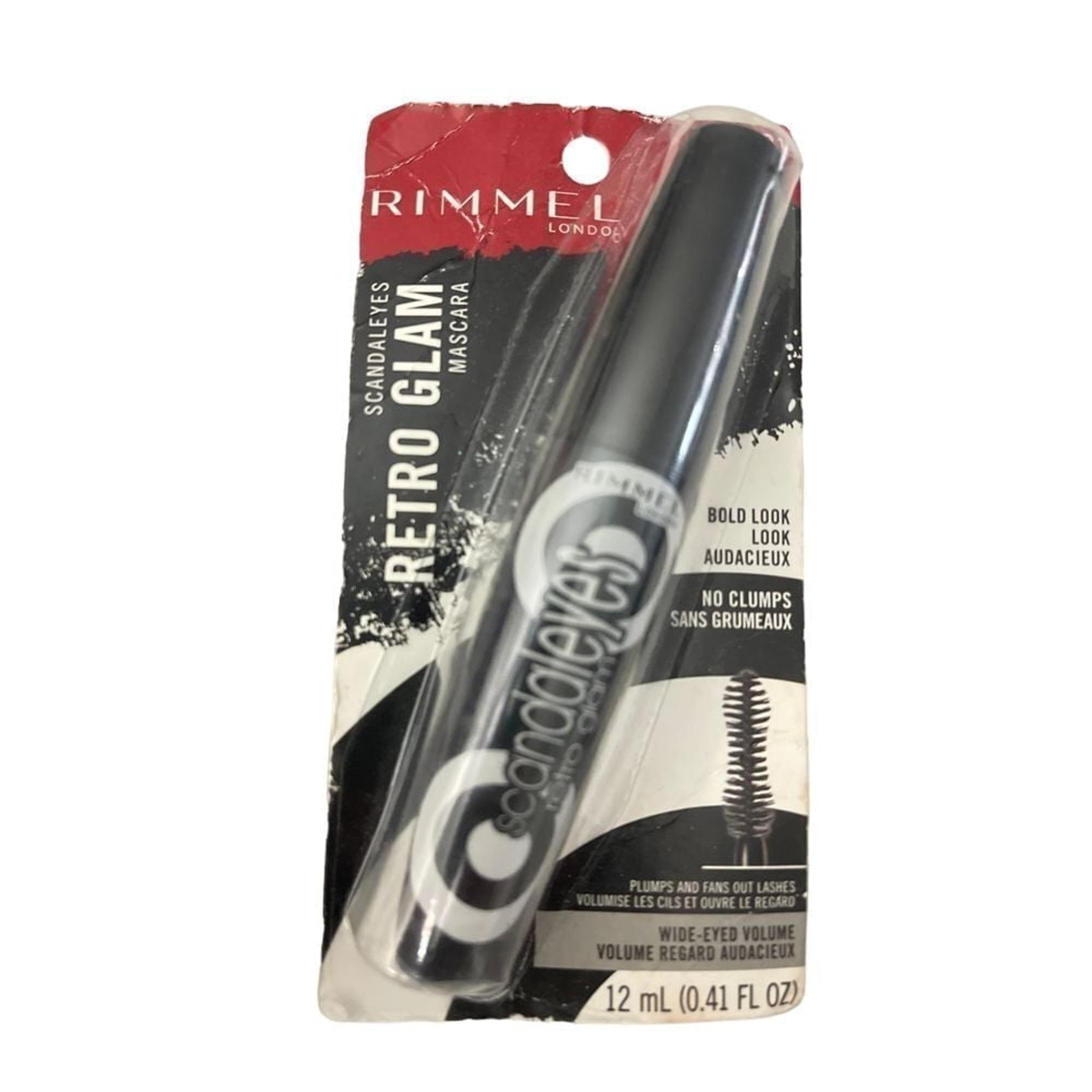Rimmel Scandaleyes Retro Glam Mascara Black Noir 001 Volumizing Lash EnhancerO2