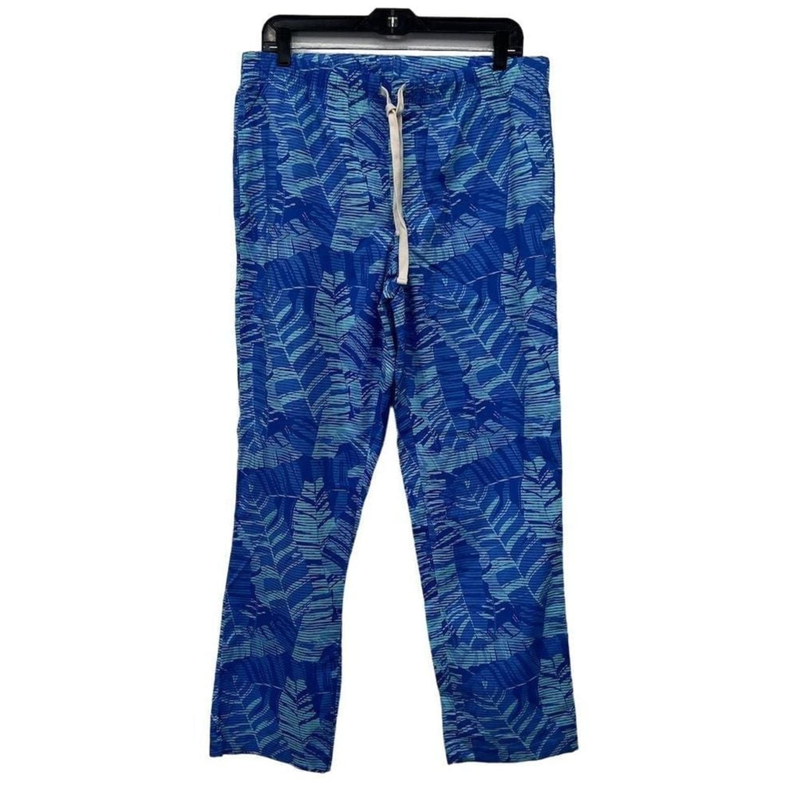Vineyard Vines Breaker Pants Men's Size Medium Blue Floral Lounge Drawstring