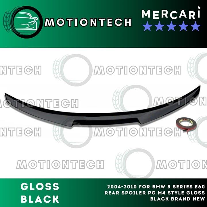 For 2004-2010 BMW 5 Series E60 Rear Spoiler Lip PG M4 Style Gloss Black New
