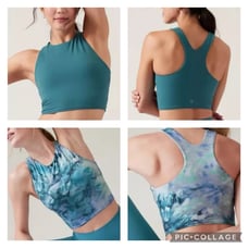 Athleta Conscious Crop Tanks LOT OF 2 Green & Tie Dye Medium NWT Active Yoga