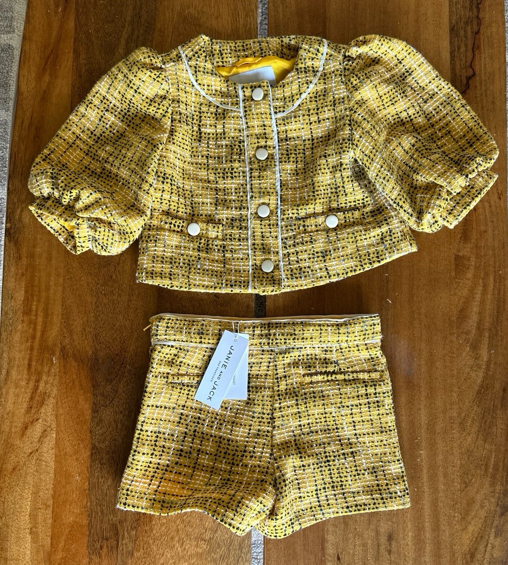 Janie and Jack Yellow Boucle Set 3T