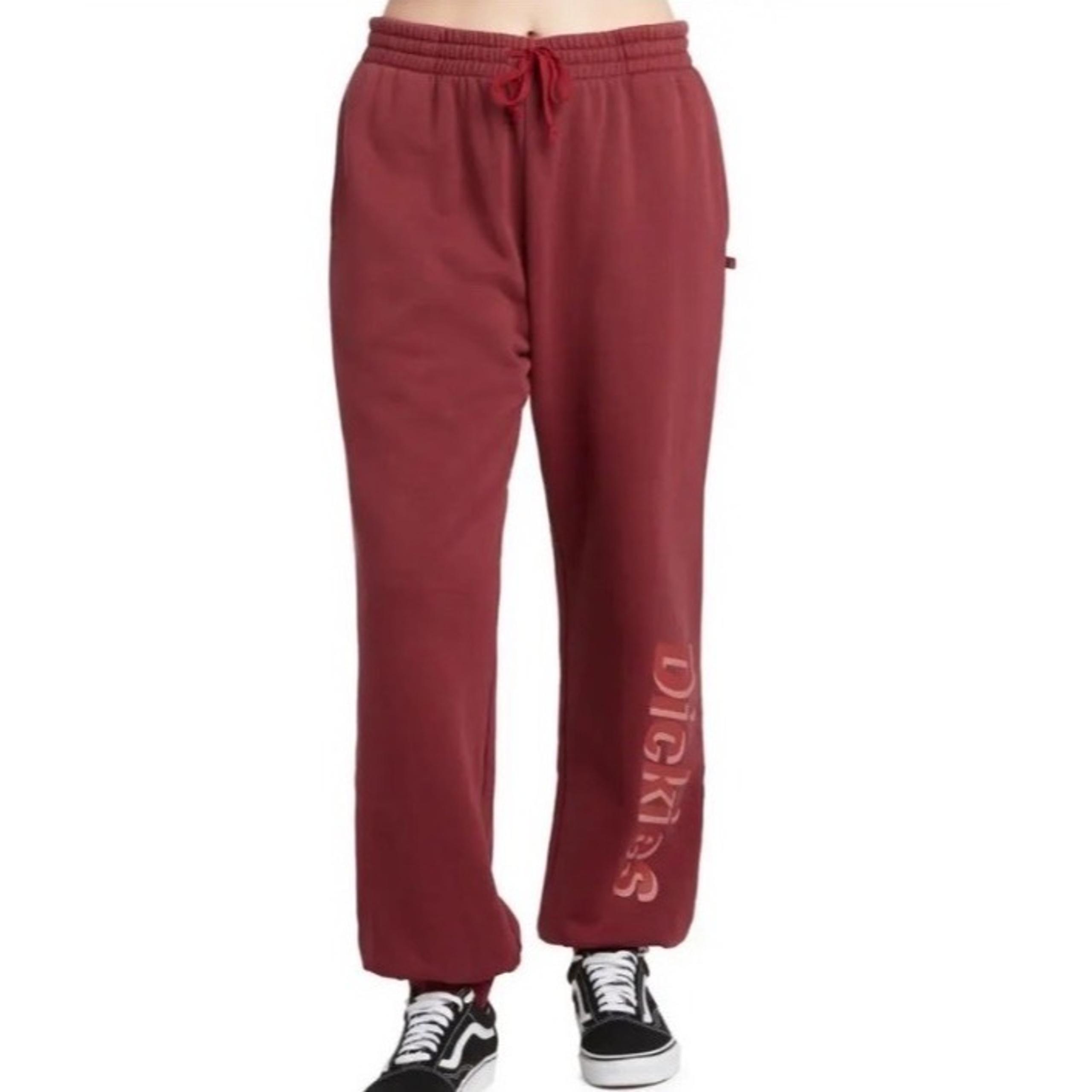 Dickies Womens Red Fleece Drawstring Sweatpants Loungewear Juniors Size S New