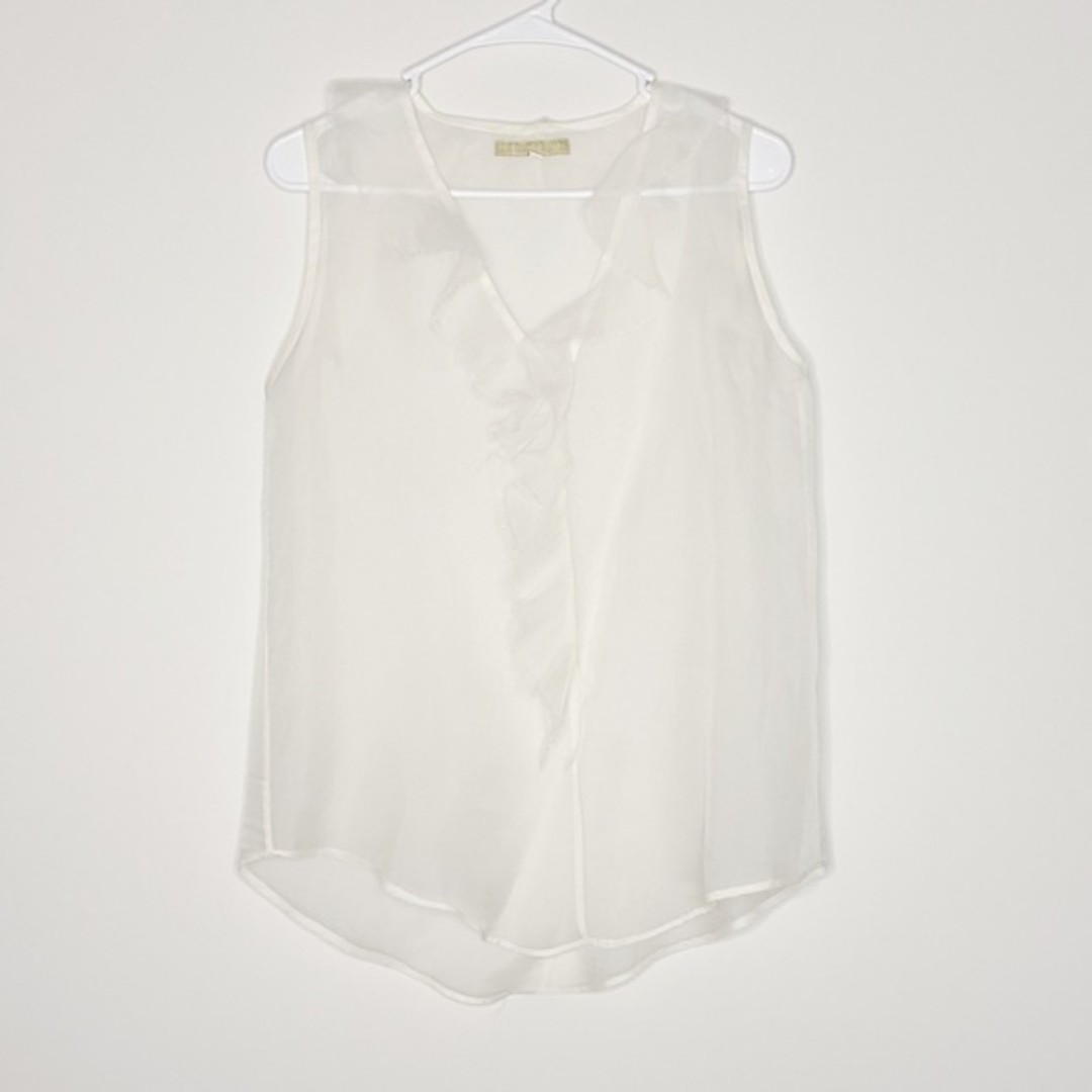 Pip-Squeak Chapeau Off-white Sheer Tank Top Blouse Size Large