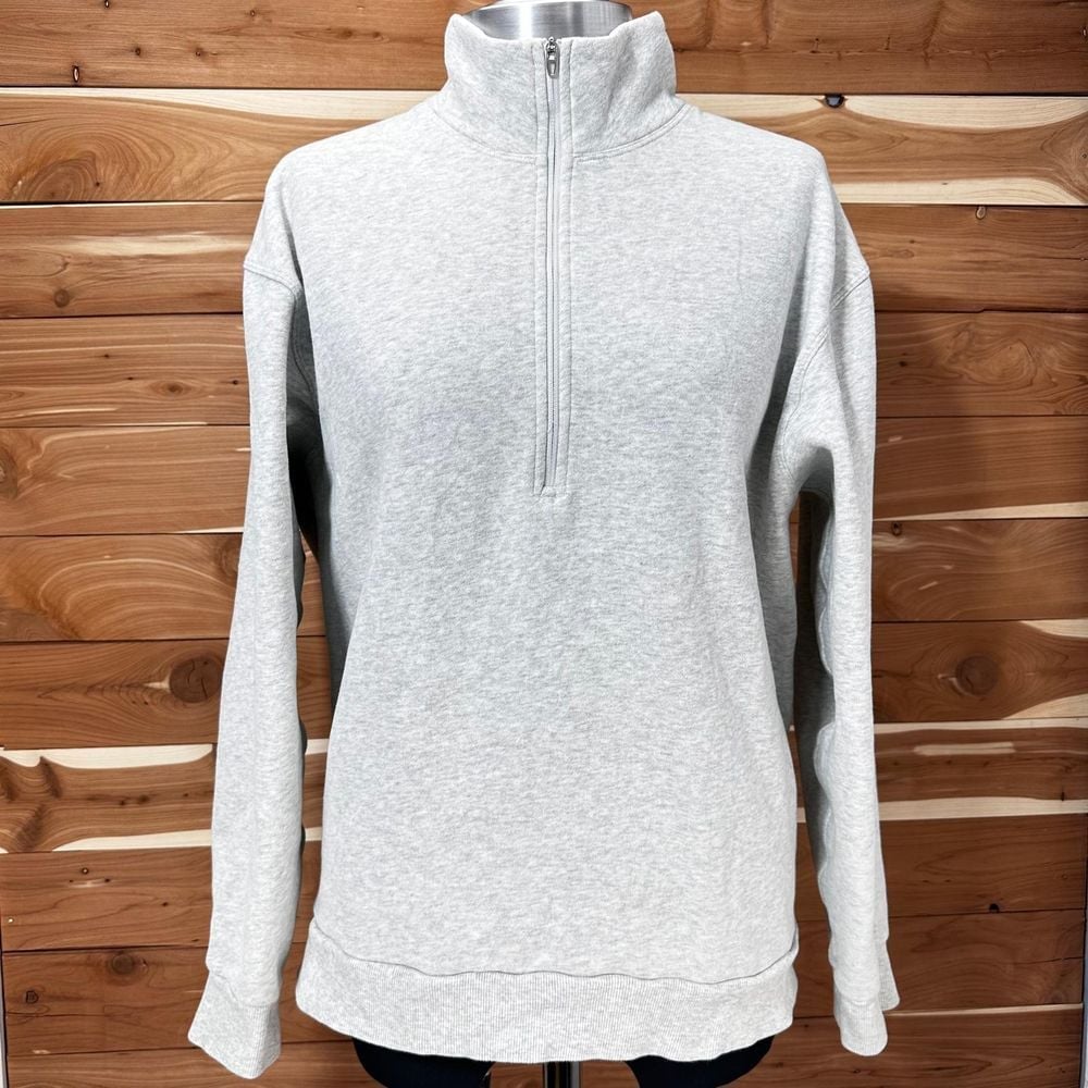 Lululemon Heathered Gray Half Zip Pullover Lightweight Sweatshirt Size M