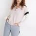 Madewell Striped Bowden Henley Sweater in Coziest Yarn, Size Small