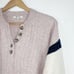 Madewell Striped Bowden Henley Sweater in Coziest Yarn, Size Small