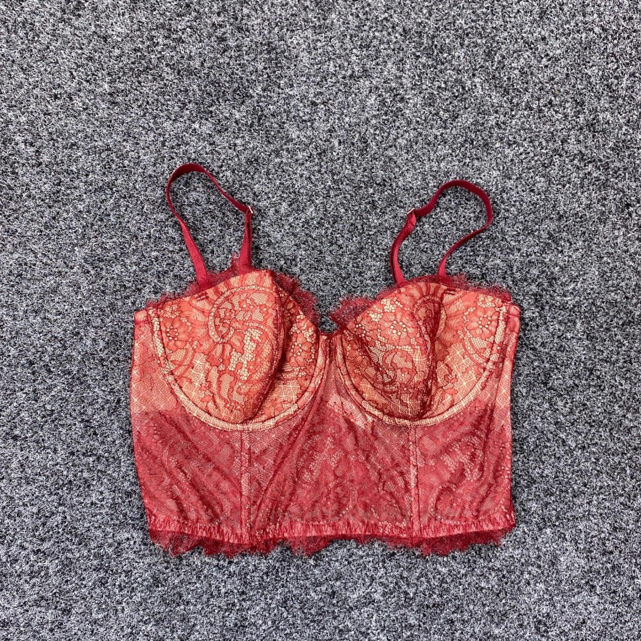 Victoria’s Secret Corset Dream Angels Lined Lace Strapless Bra Corset Size 36C
