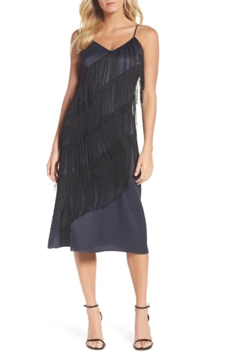 NWT NIC+ZOE Fringed Up Midi Dress In India Ink Size 16 (228)
