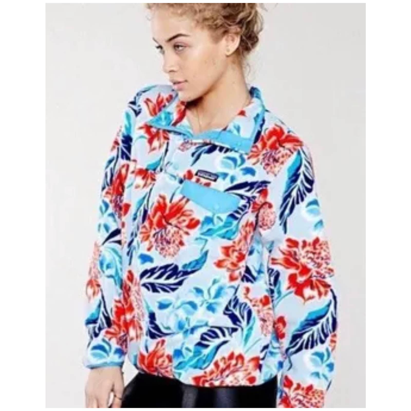 Patagonia Rare Hawaiian Floral Synchilla Pullover Sweater Womens Size: M
