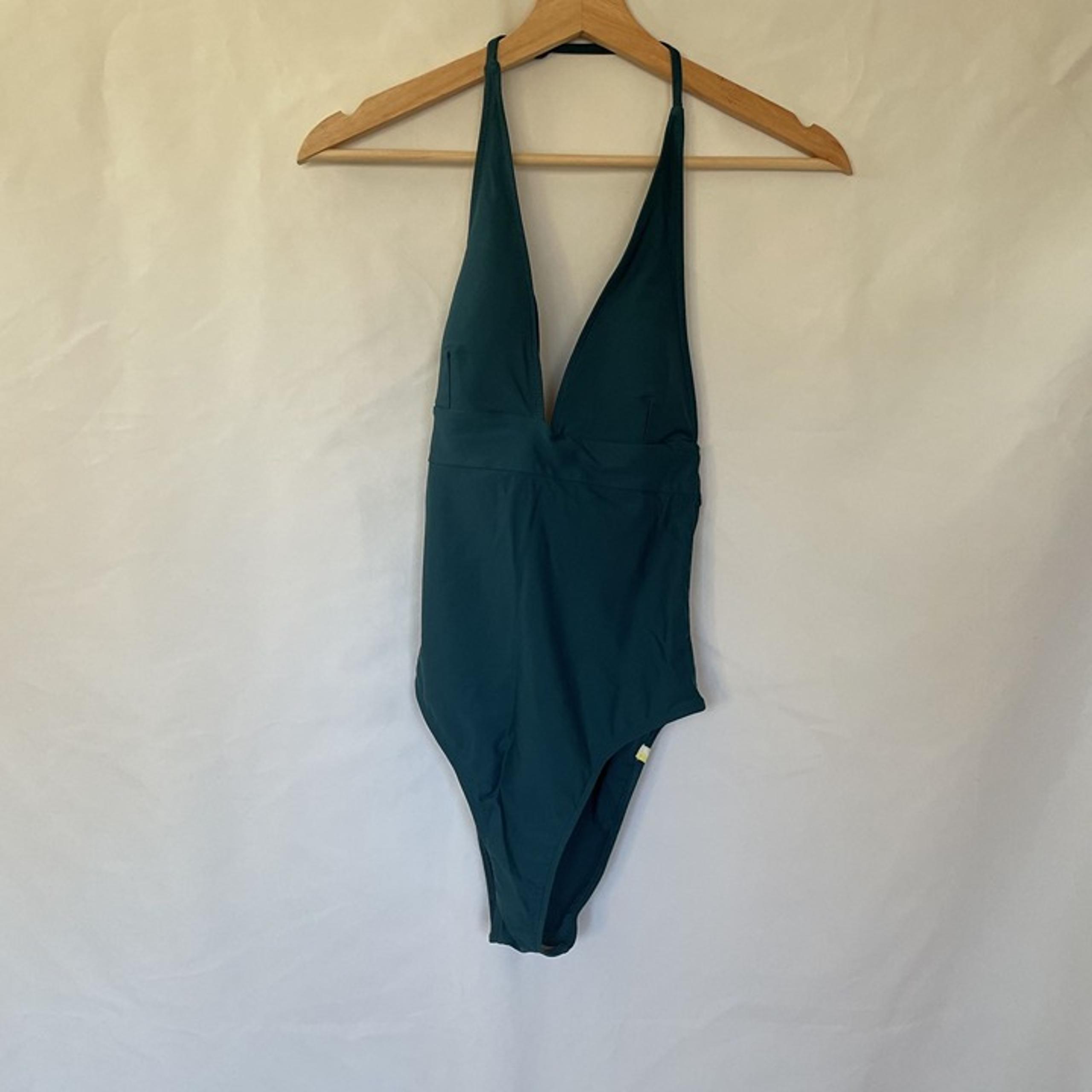 Summersalt turquoise green one piece swimsuit halter neckline women's size 4