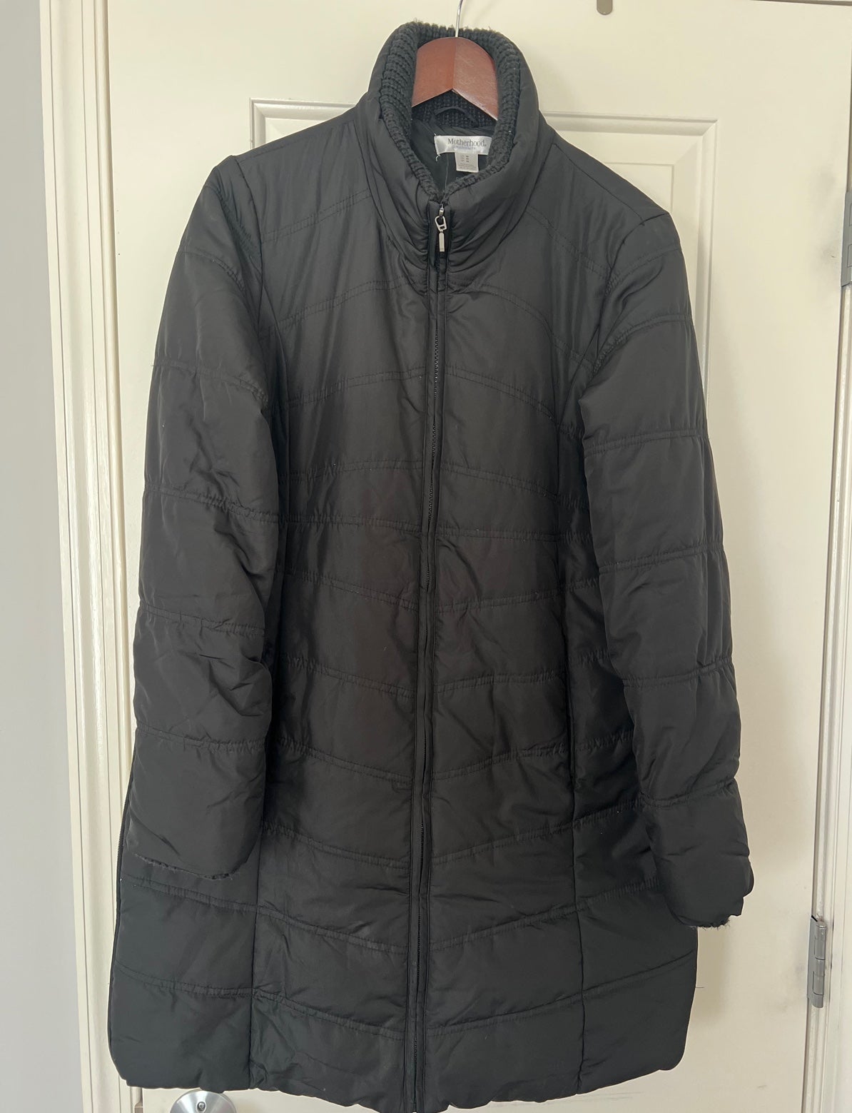 Maternity Motherhood Medium Core Puffer Maternity Jacket in Black
