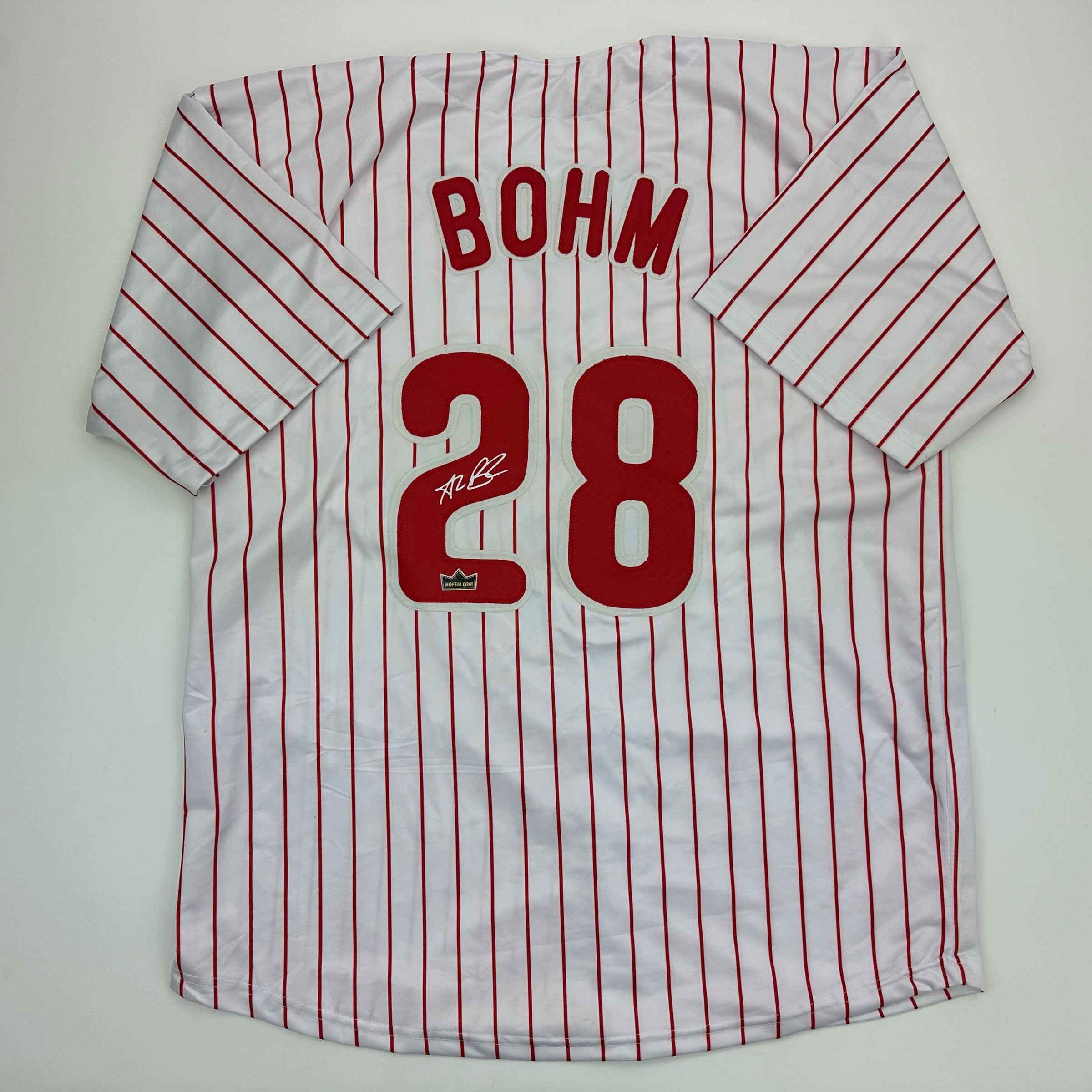 Facsimile Autographed Alec Bohm Philadelphia Pinstripe Auto Jersey Size Men's