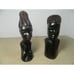 Vintage African Hand Carved Ebony Male and Female Busts 9 Tall