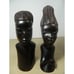 Vintage African Hand Carved Ebony Male and Female Busts 9 Tall