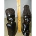 Vintage African Hand Carved Ebony Male and Female Busts 9 Tall