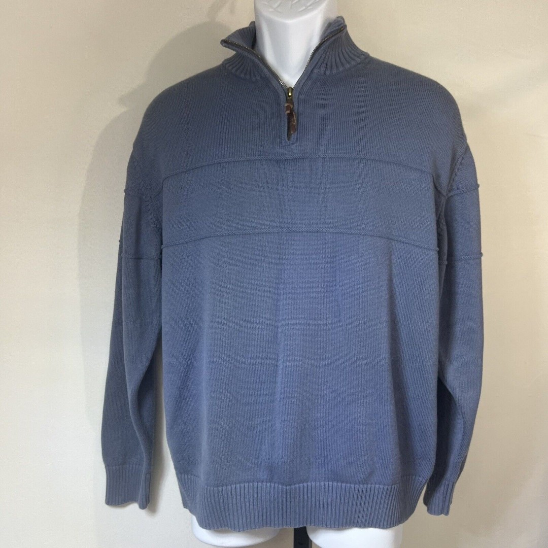 Men' Blue Pendleton Sweater 1/4 Zip Size Medium Blue