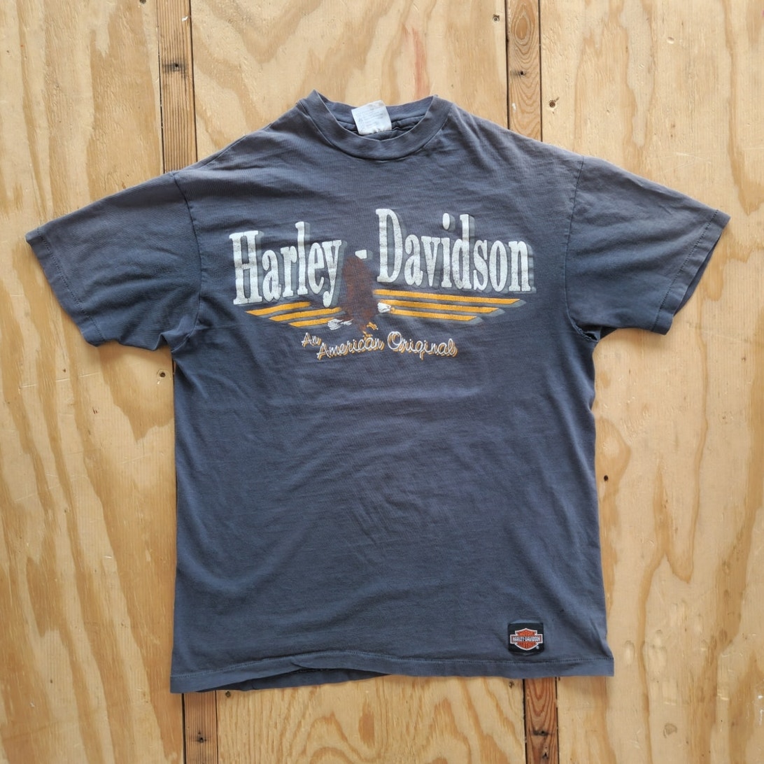 Vintage Harley Davidson Faded Worn Single Stitch Double Sided 90s Biker HD