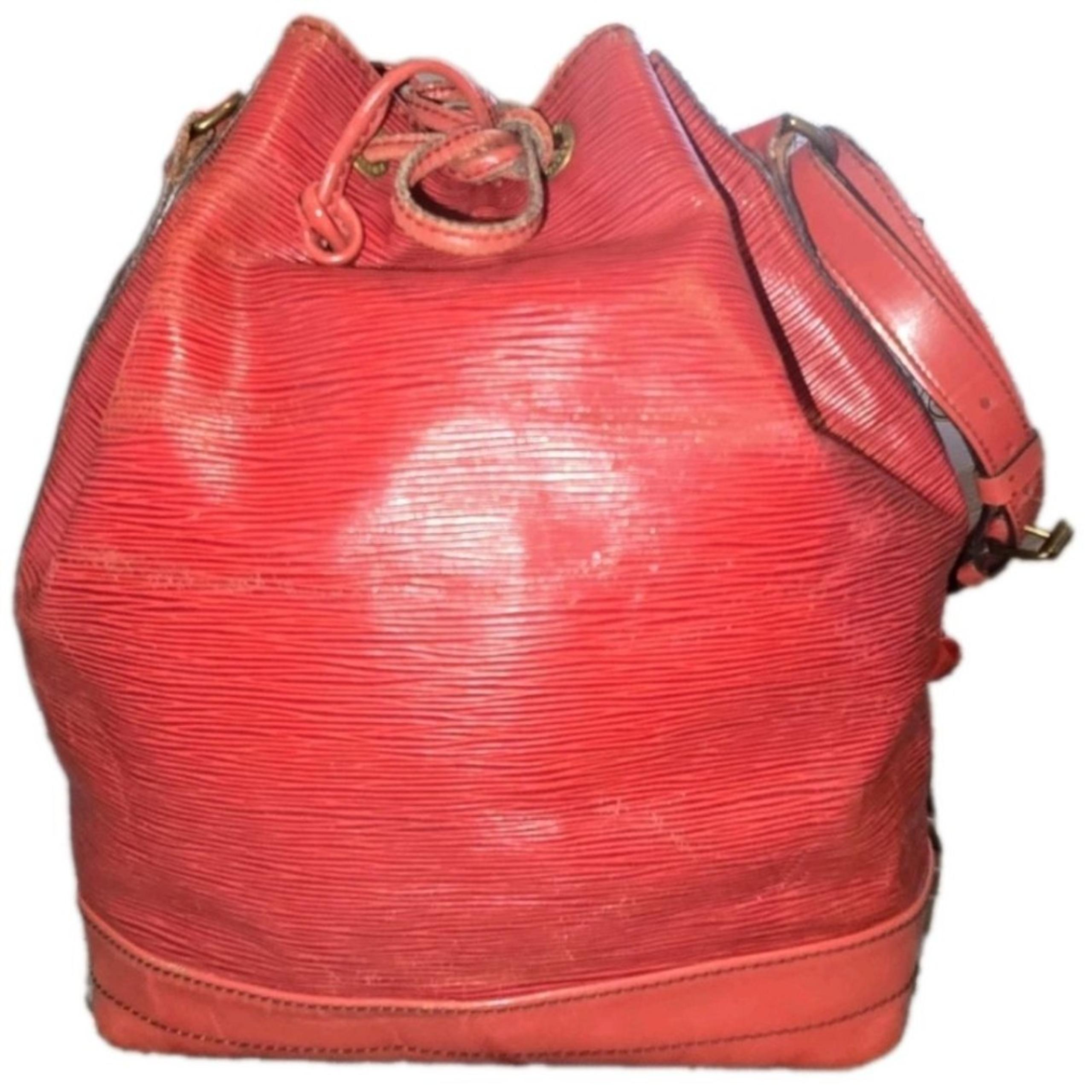Louis Vuitton Red Epi Leather Noe Bucket Bag