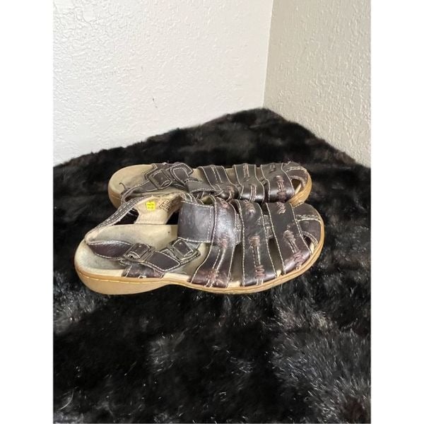 '90s Y2K Vintage Doc Dr Martens Brown Fisherman Sandals Mens Size US 10