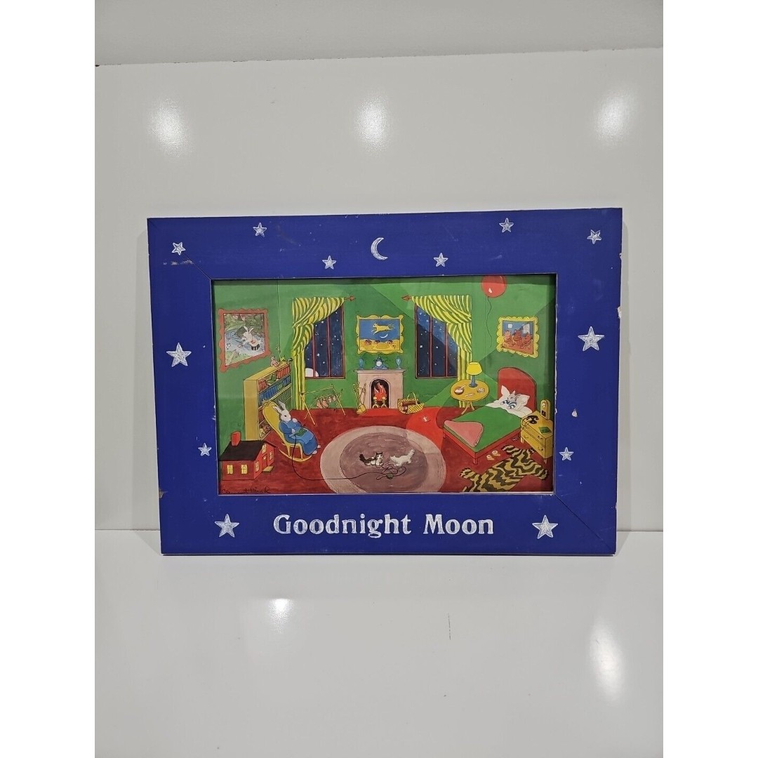 VINTAGE FRAMED Goodnight Moon Print 17x23 by Clement Hurd 1993