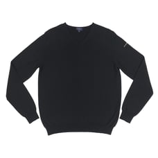 Burberry Golf Men's Knit V-Neck Sweater Size Medium Black Made In Italy