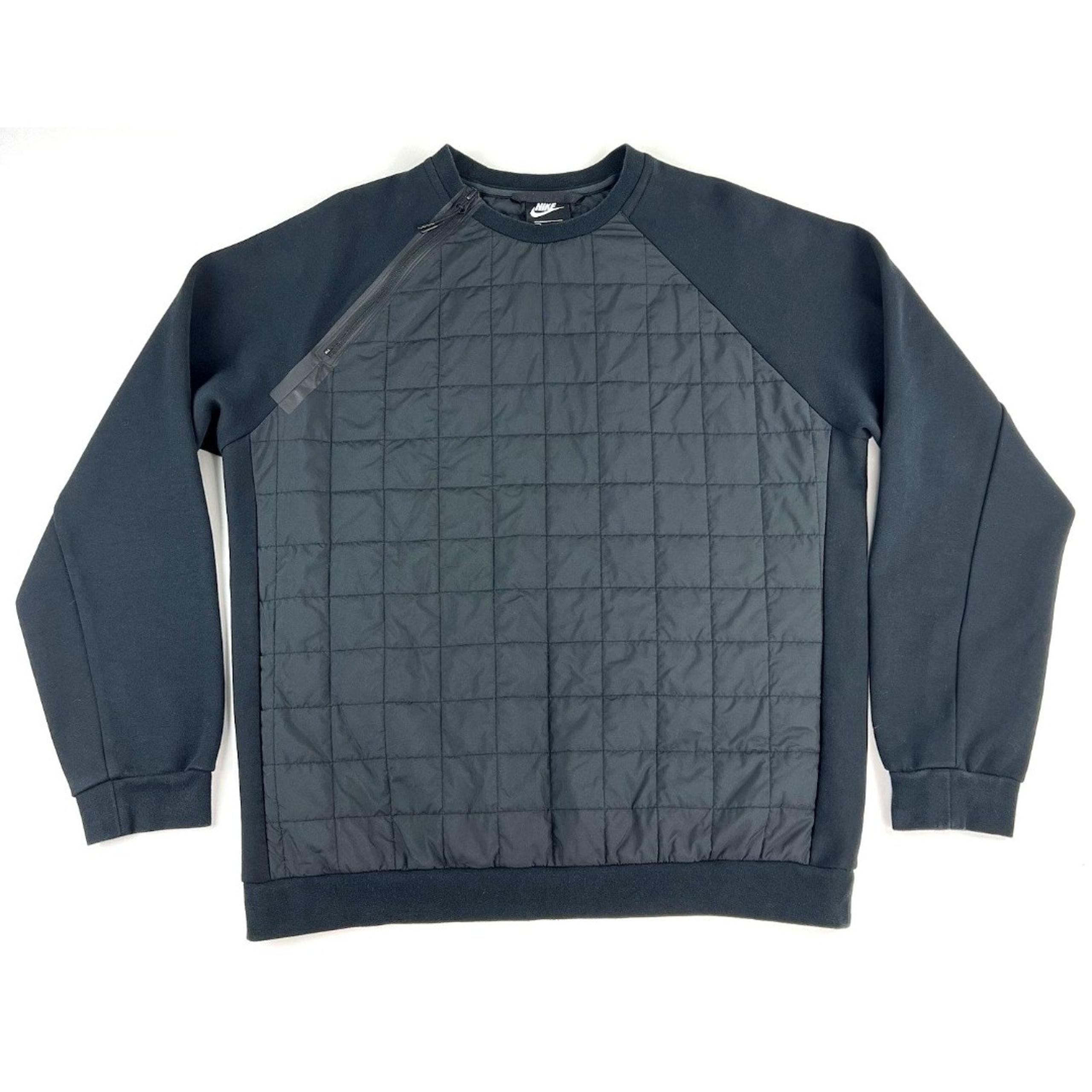 Nike Tech Pack Quilted Crew Size L Mens Winter Sweatshirt Black BV3697-010
