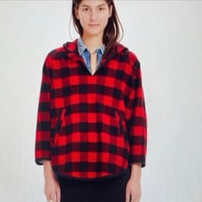 Buffalo plaid wool Woolrich hooded poncho size XXL