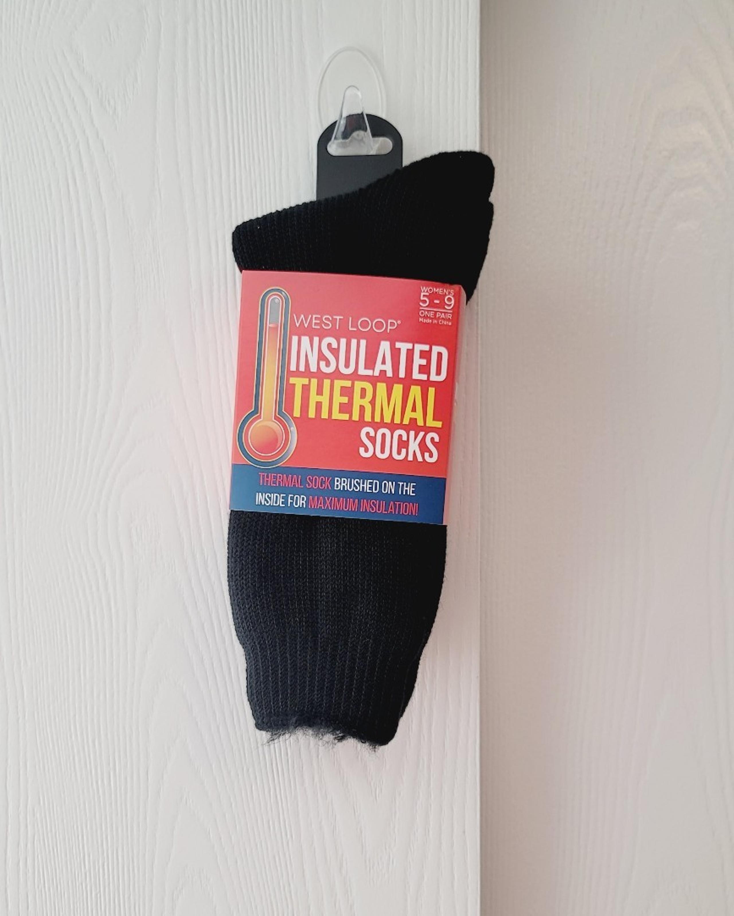 West Loop Women's Insulated Thermal Socks One Pair Size 5-9, Black