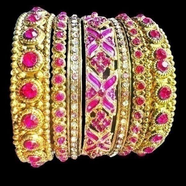 7x BULK LOT PINK & GOLD TONE COLORFUL BANGLE BRACELET Jewelry Rhinestone Wearabl