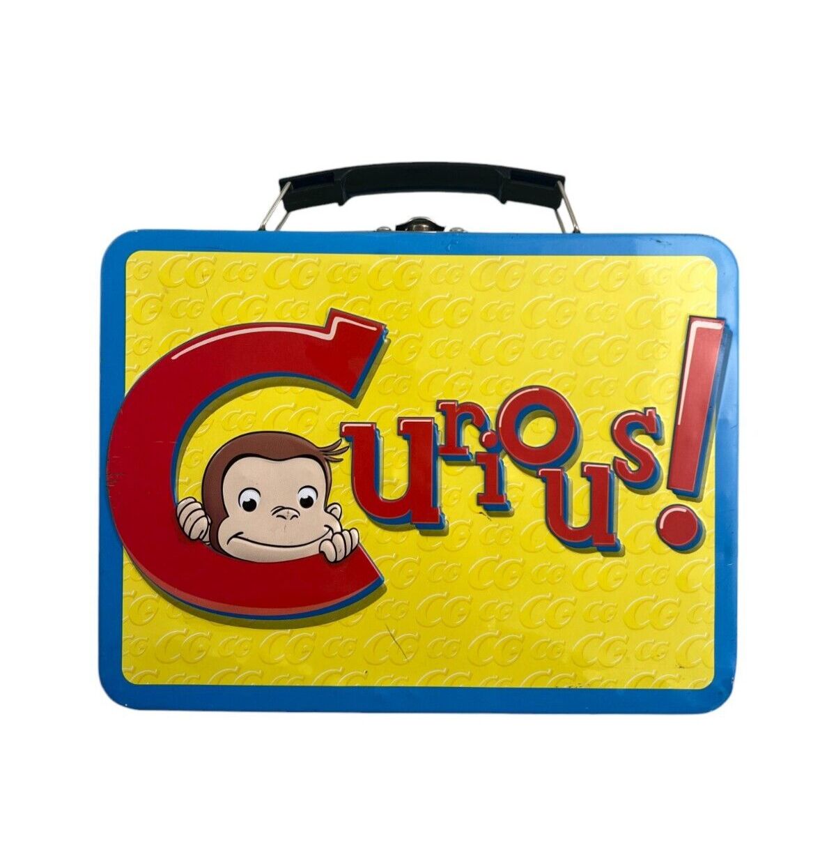 Vintage Y2K Era Curious George Metallic Full Size Lunchbox Children's 2000s