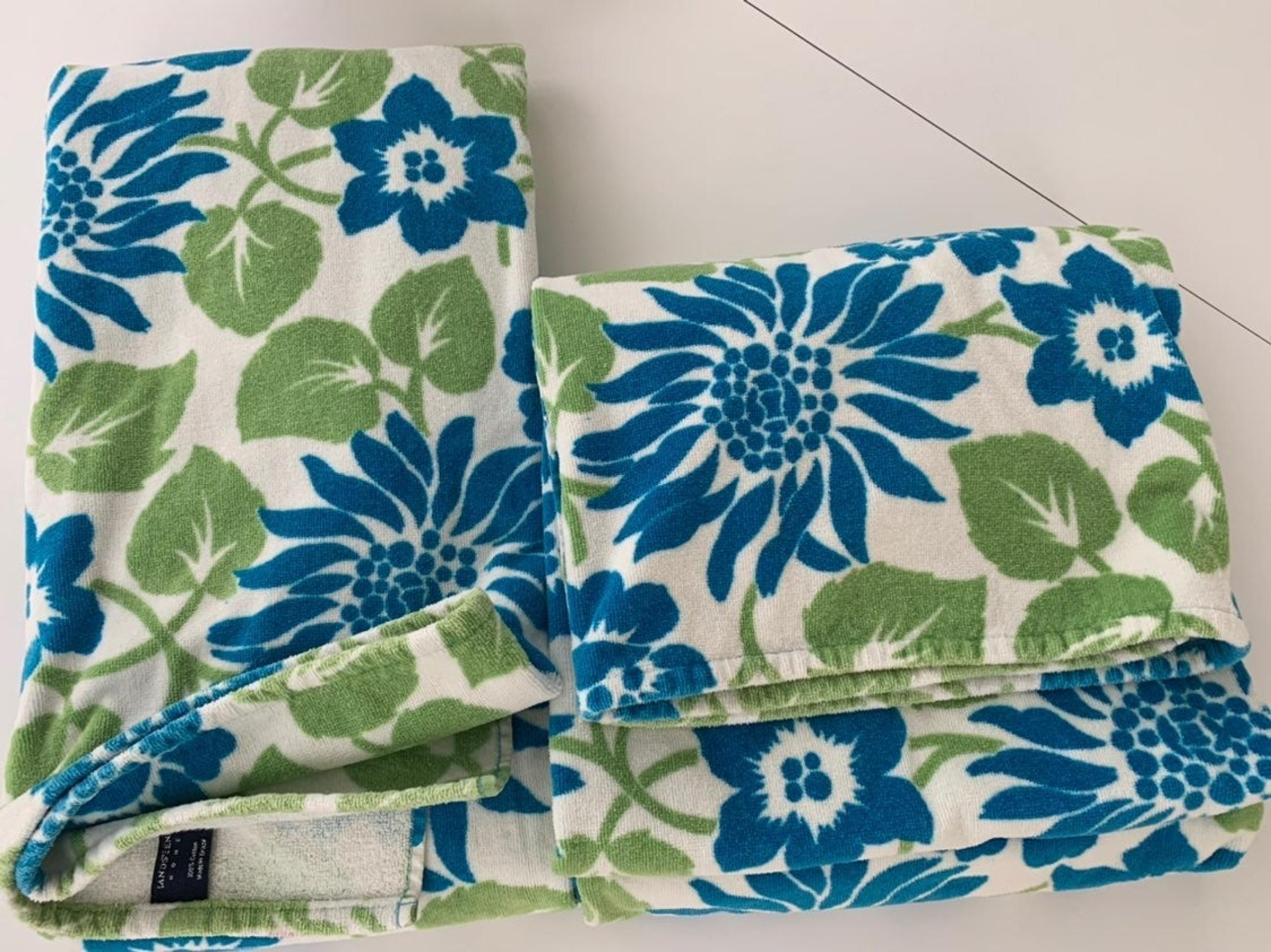 NWOT Lands' End 2 Bath/Beach Velour Towels 100% Cotton