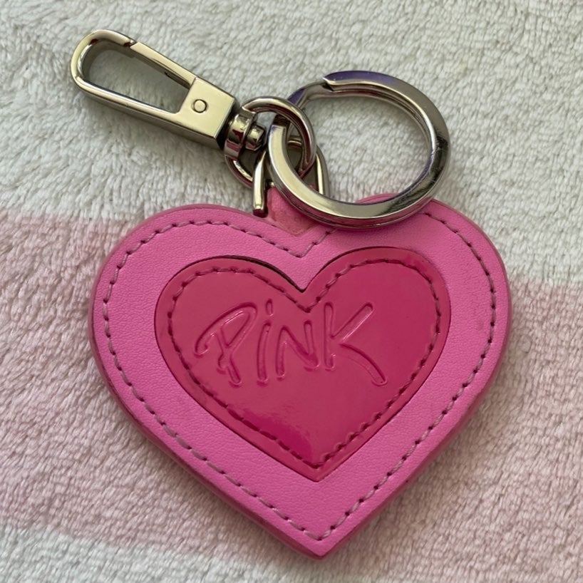 VS Pink Vintage Heart PINK Dog Keychain