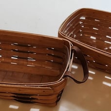 2 Longaberger Bread Baskets with Plastic liners. Signed 1993 and 1994.