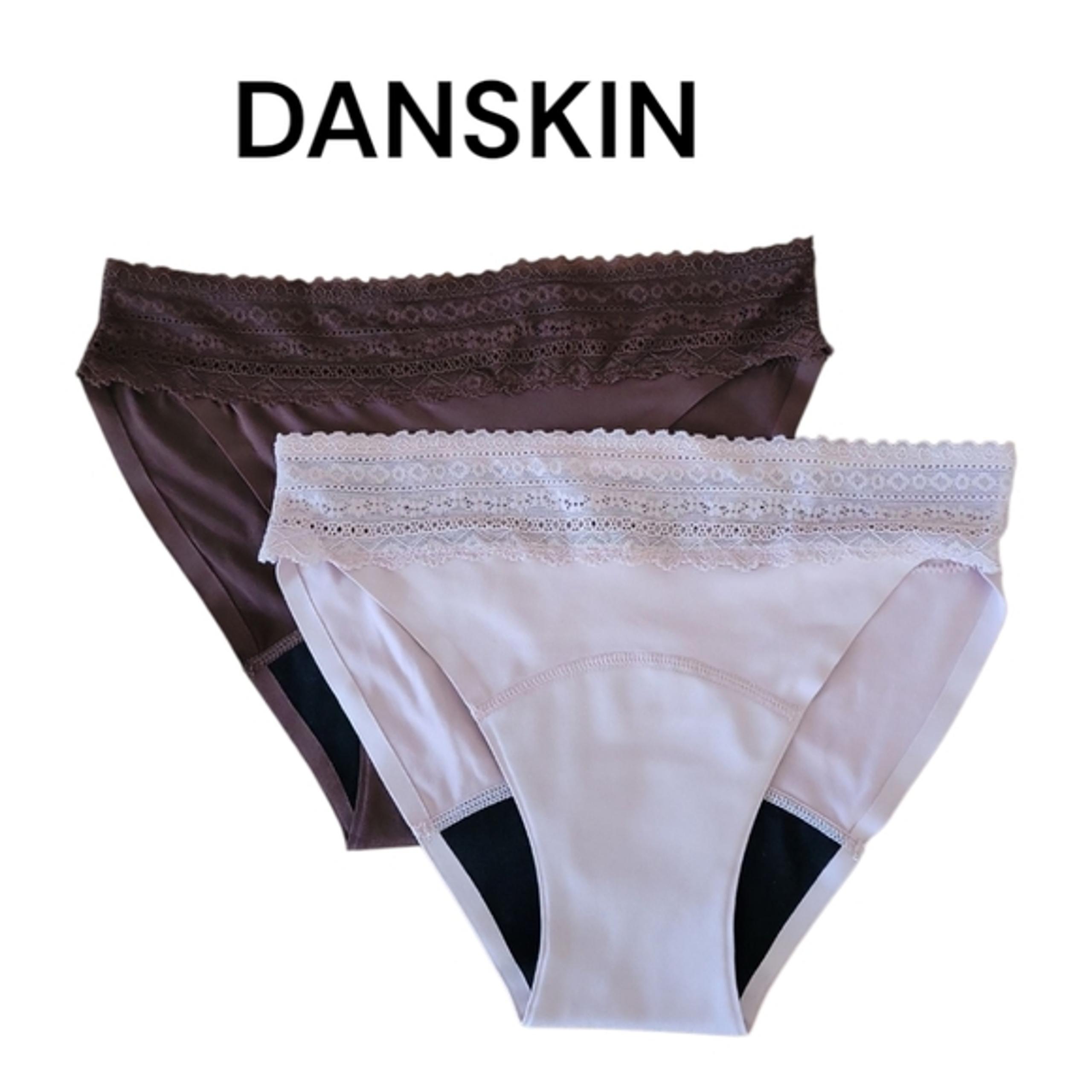 DANSKIN 2pk Period and Leak Resistance Underwear, Panties, S, Brown/Pink, NWOT