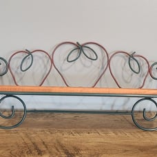 Vintage 80's Wood and Metal shelf
