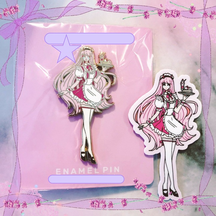 DARLING in the FRANXX: Maid Zero Two FANTASY Pin + Sticker LE; anime, manga