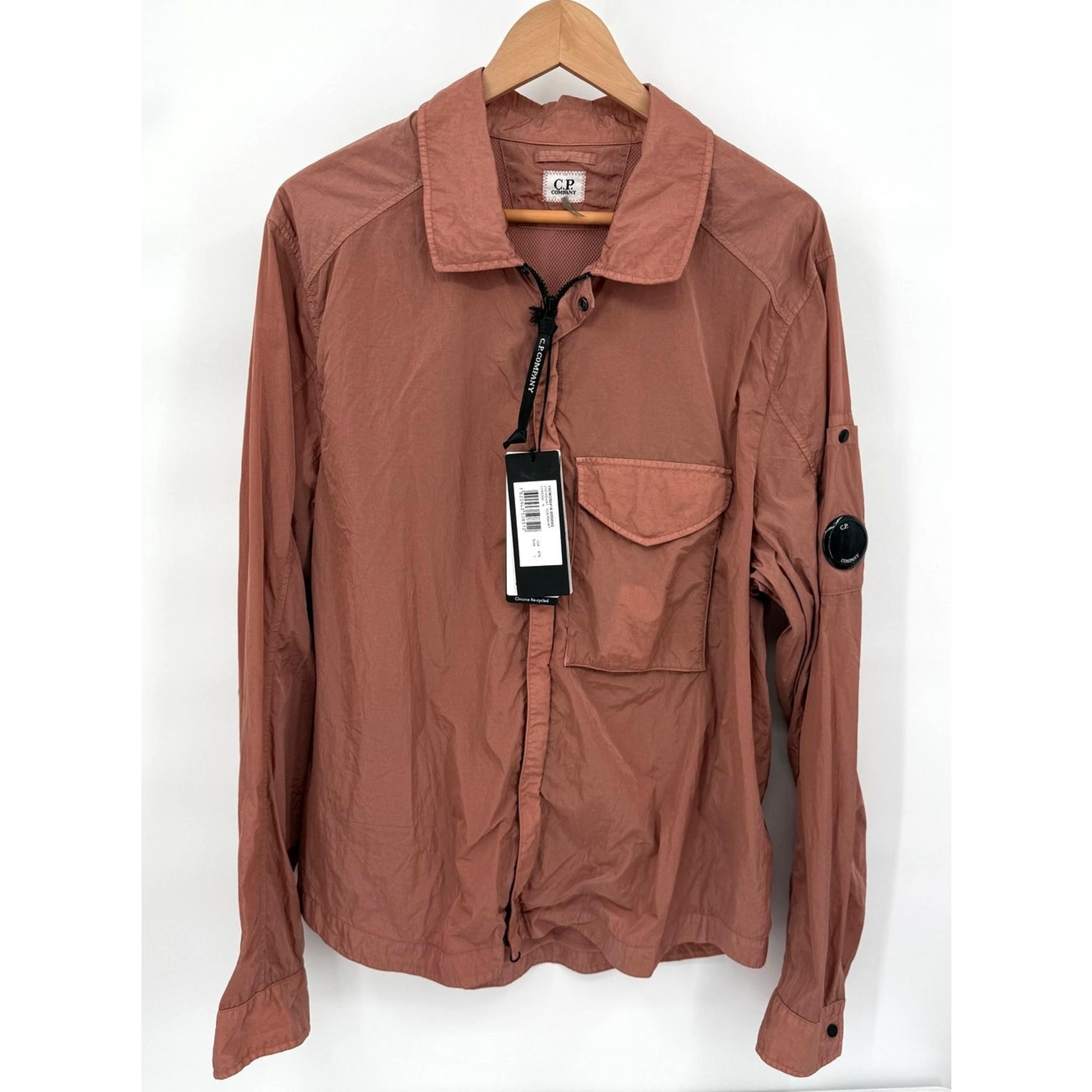 NWT C.P. Company Men's Chrome-R Zipped Overshirt Cedar Wood Lightweight Jacket