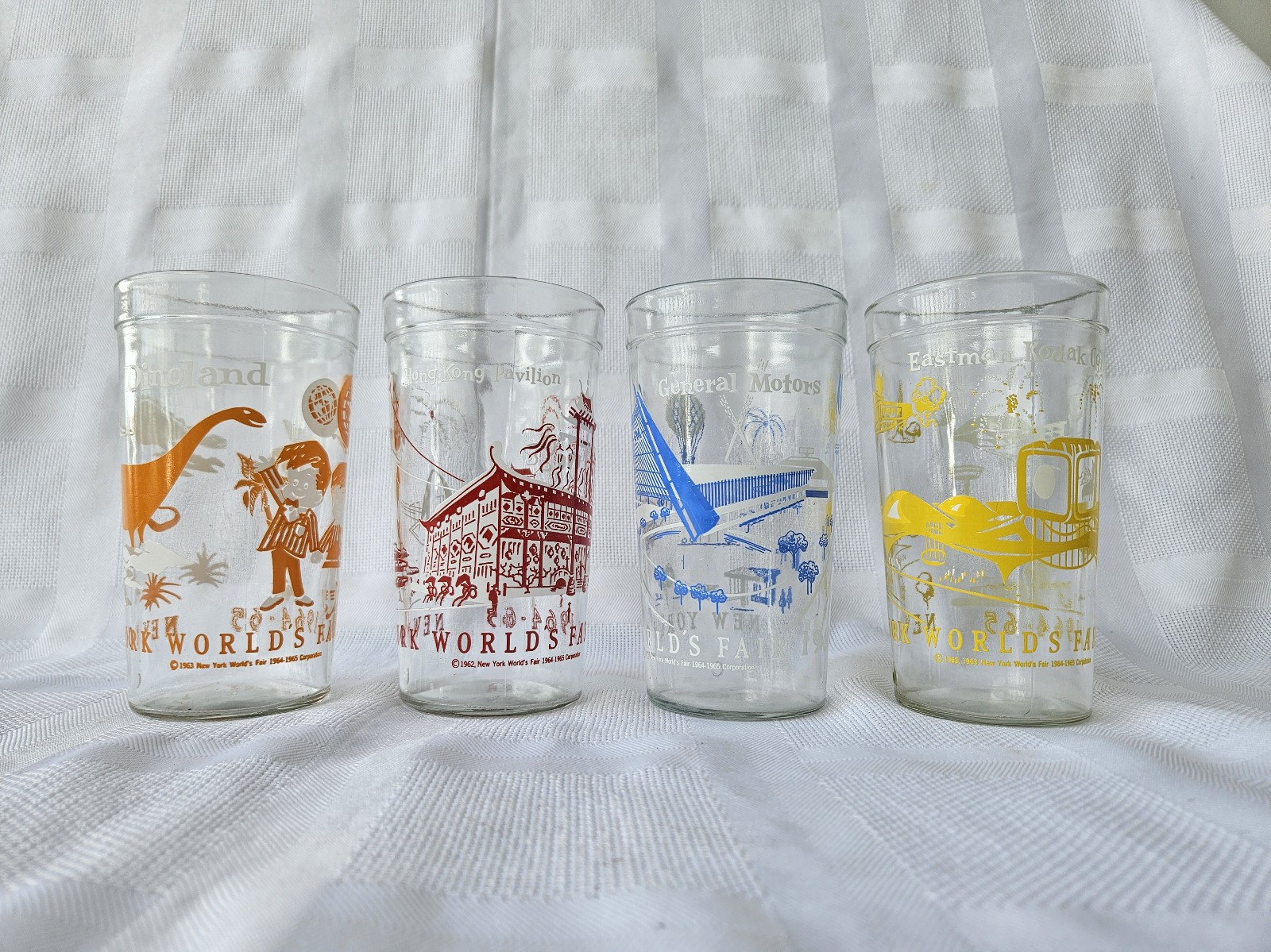 Set of 4 Vintage New York World's Fair 1964 Souvenir Drinking Glass