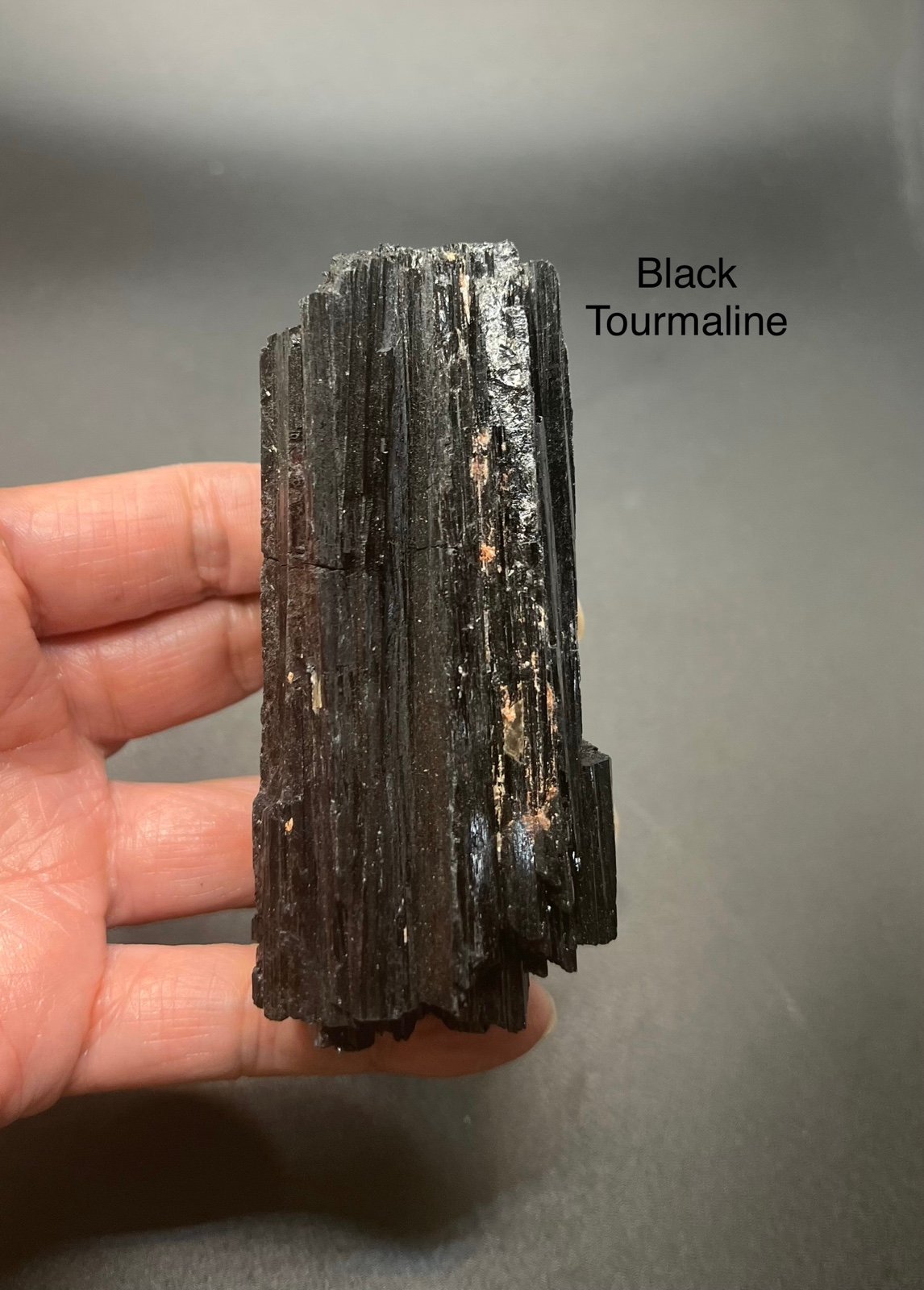 Black Tourmaline with Calcite Rough Stone from Brazil 242.4g