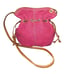 Vintage Lucky Brand Burgundy Cotton,Linen&Leather Canvas Bucket Crossbody Bag