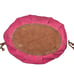 Vintage Lucky Brand Burgundy Cotton,Linen&Leather Canvas Bucket Crossbody Bag