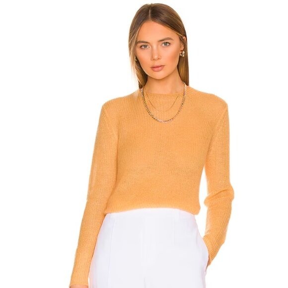 NWT Vince Featherweight Rib Crewneck Sweater (Plus) 1X, SUNSET/ TANGELO WOOL