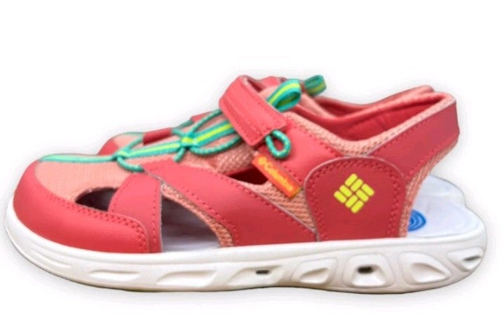 Columbia Techsun Wave Girls Size 7 Youth Trail Hiking Water Sport Salmon Sandals