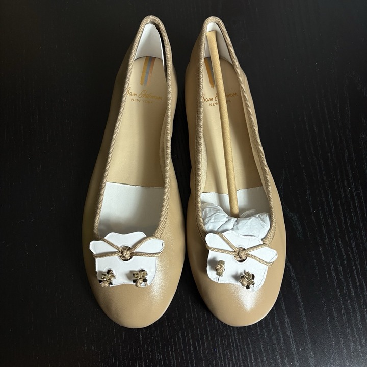 SAM EDELMAN Womens Size 6.5M Felicia Light Brown Leather Ballet Flats Shoes NEW