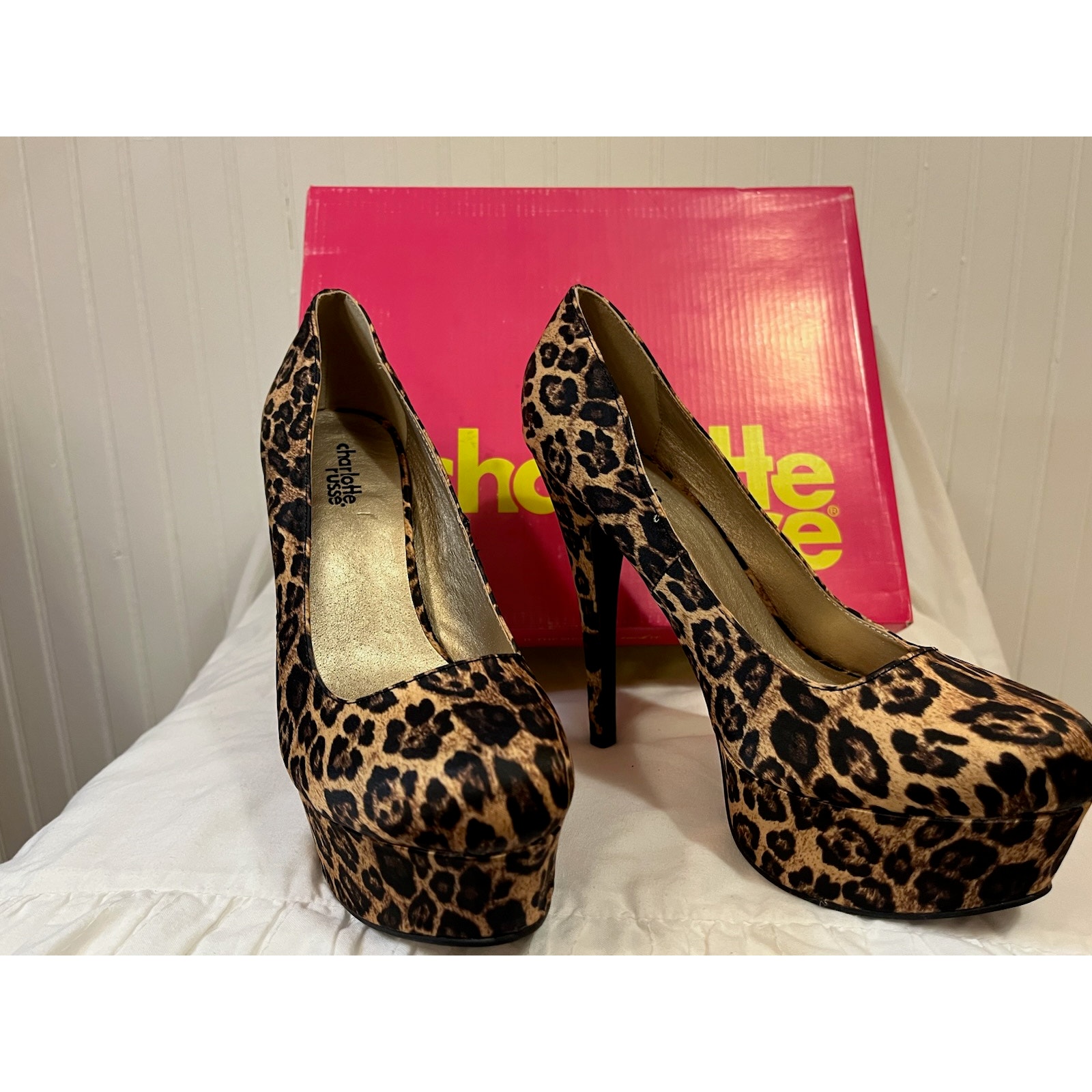 Charlotte Russe, Leopard Platform Pumps, Size 8 – Stiletto Heel