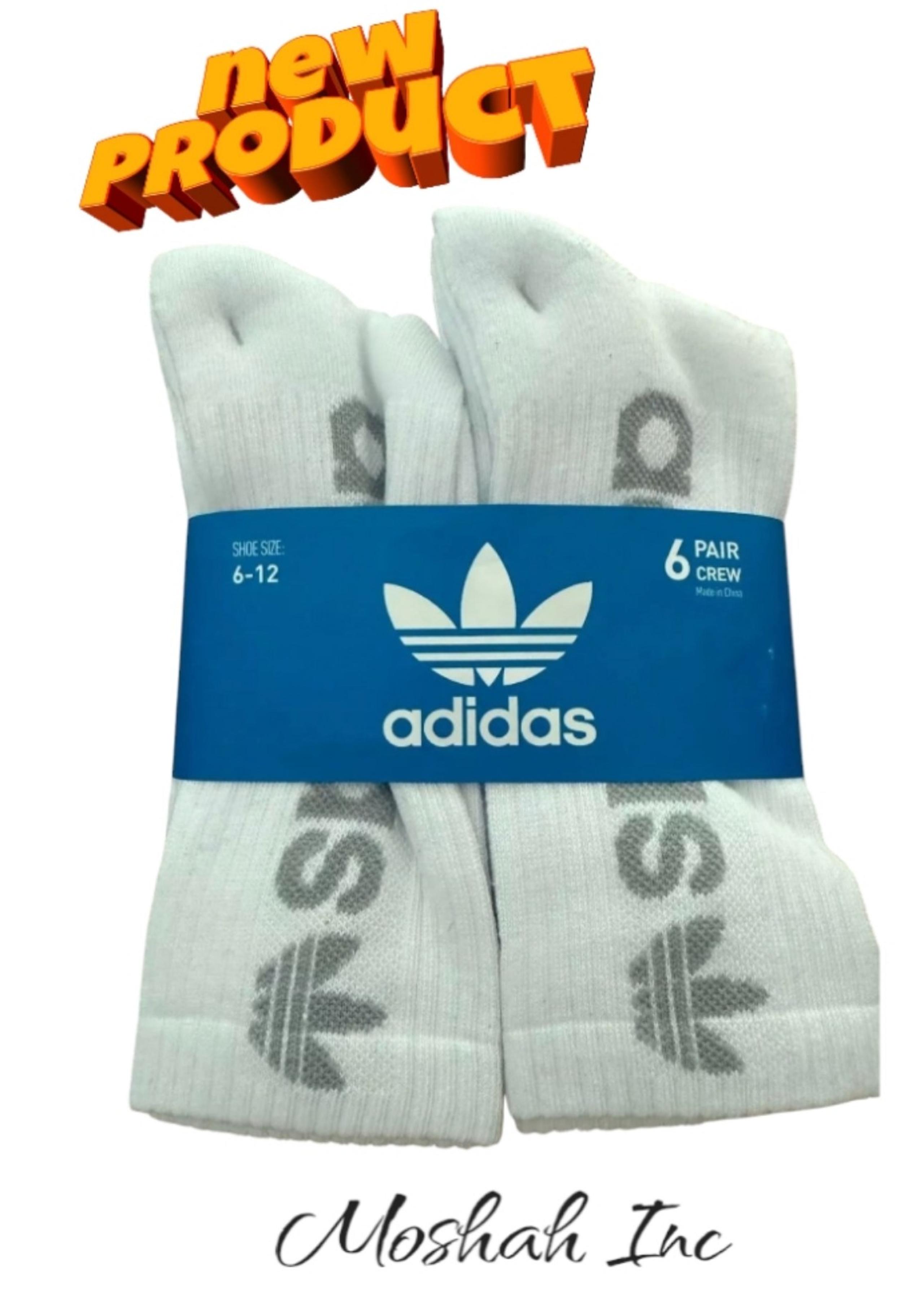 Adidas Men's Athletic Socks Cushioned Crew 6 Pair Athletic SZ 6-12 Sports