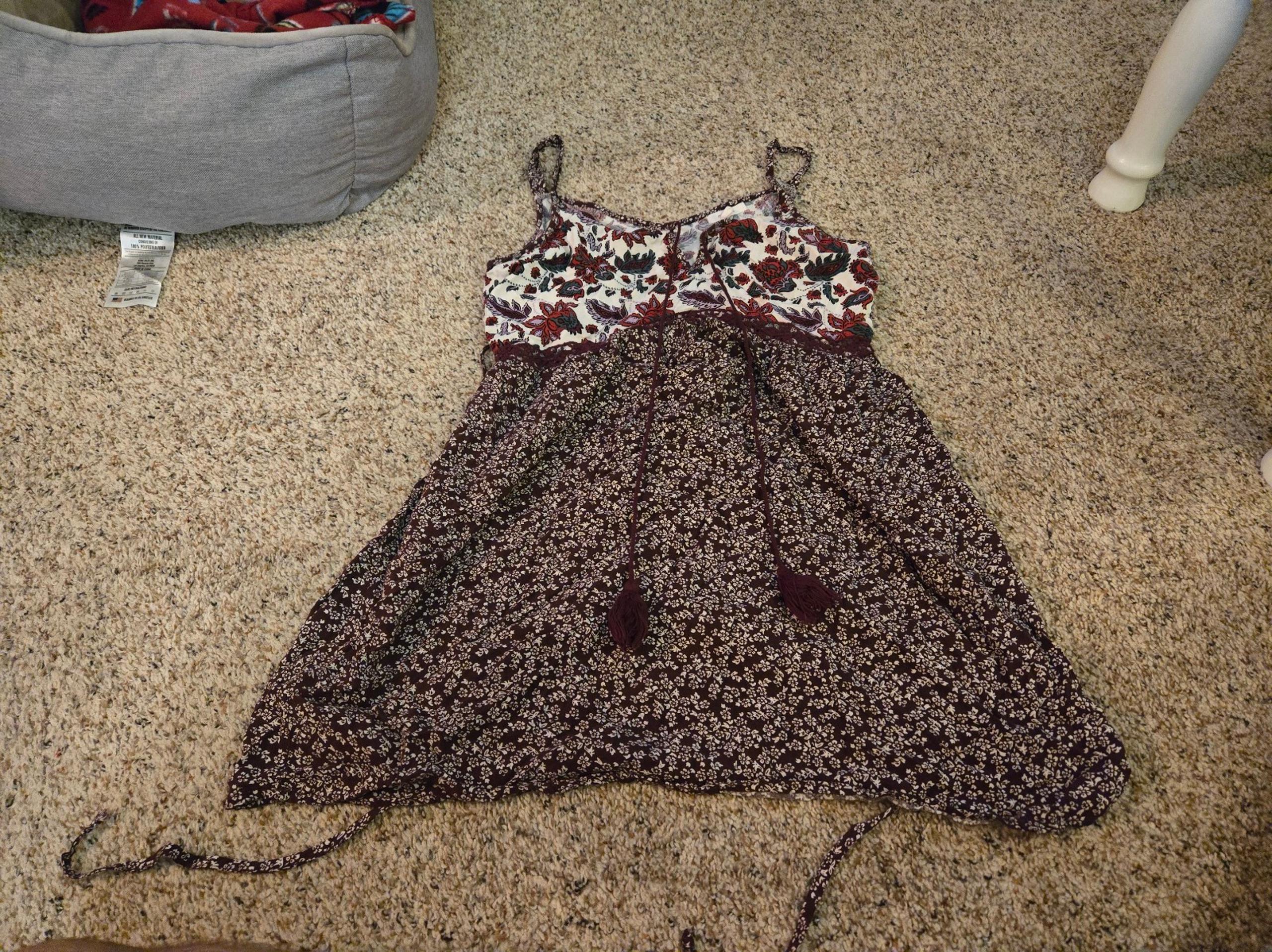 Floral Red And White Small Maurices Sun Dress