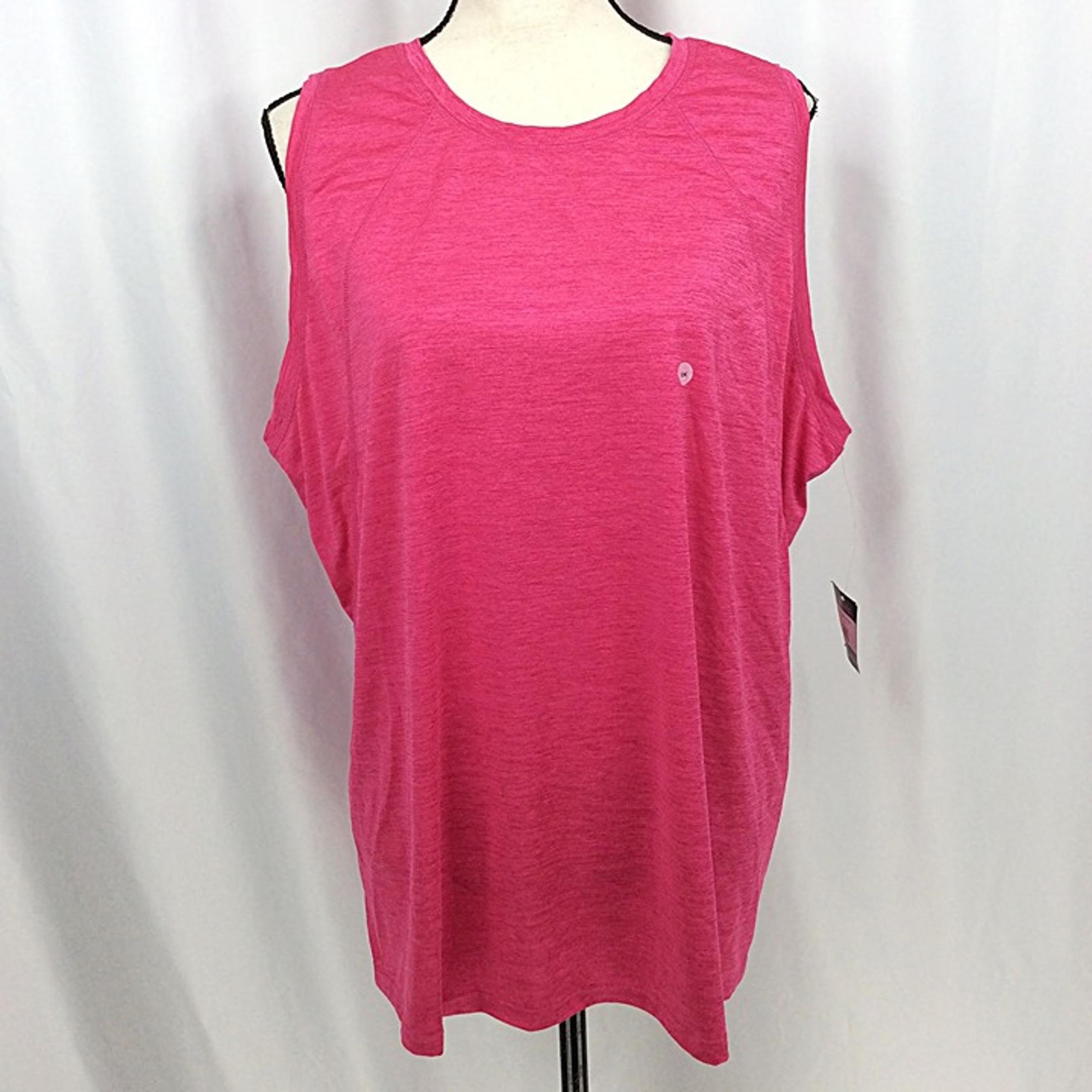 NWT Eddie Bauer Resolution High Neck Tank Top Womens Plus Size 2X Pink