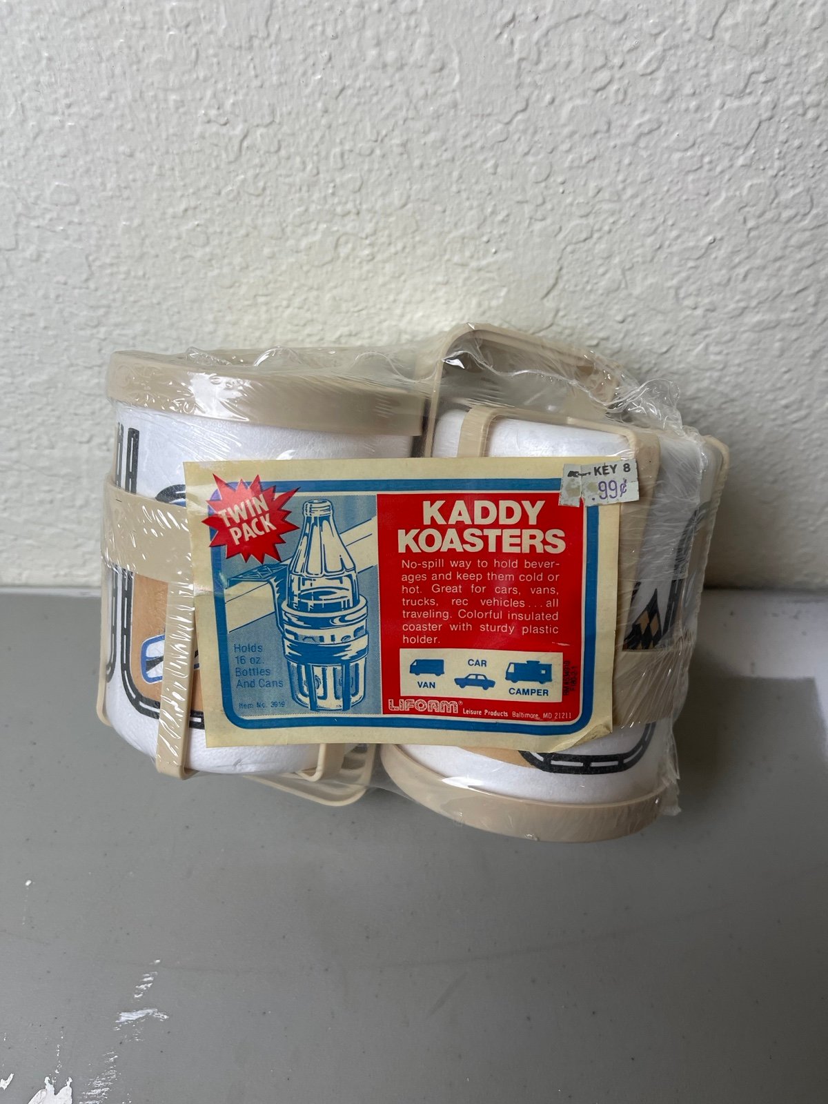 VINTAGE - Styrofoam Boat Koozie 2 Pack w/ Holders - Lifoam Kaddy Koasters - 16oz